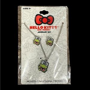 Hello Kitty and Friends Keroppi Earrings & Necklace